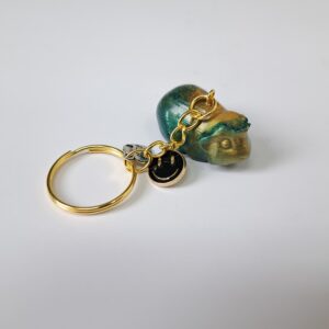 Sleutelhanger cavia turkoise/goud kruin
