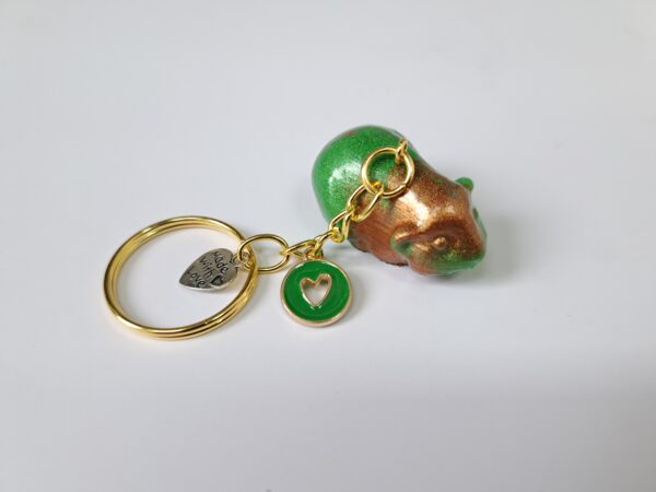 Sleutelhanger cavia groen/brons