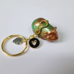 Sleutelhanger cavia groen/brons