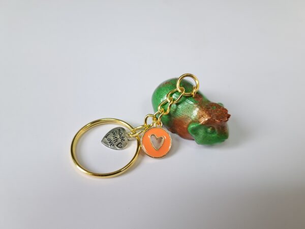 Sleutelhanger cavia groen/brons kruin