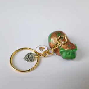 Sleutelhanger cavia groen/brons kruin