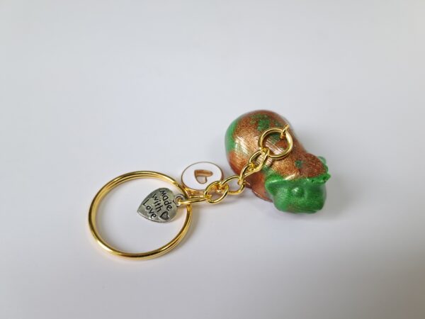 Sleutelhanger cavia groen/brons kruin