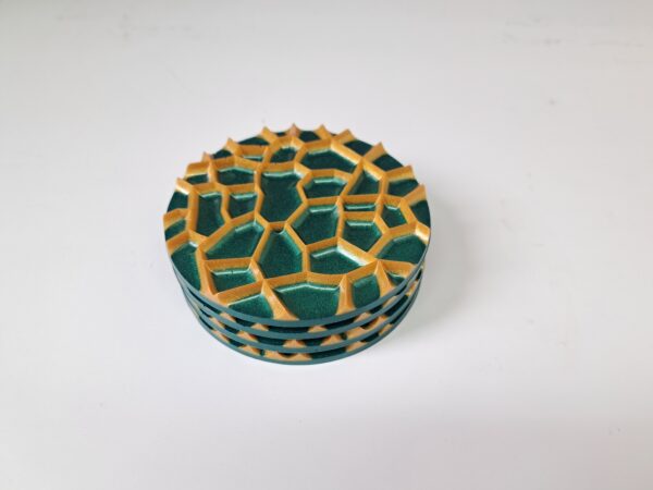 Onderzetters epoxy turkoise/goud - Afbeelding 2