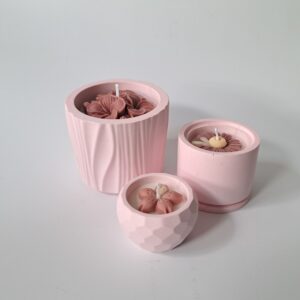 Kaarsenset van 3 roze