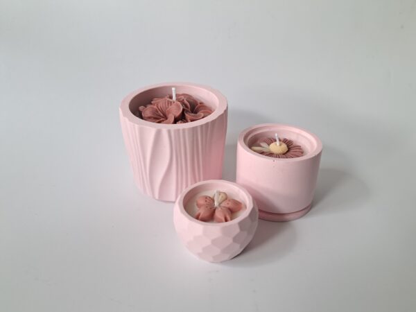 Kaarsenset van 3 roze