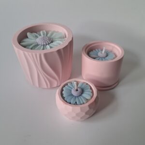 Kaarsenset van 3 roze