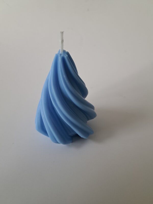 Kaars spiraal klein blauw