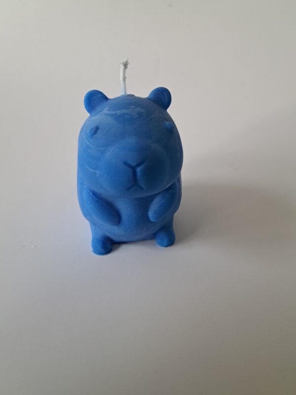 Kaars cavia staand blauw