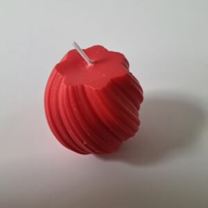 Kaars bol twist rood
