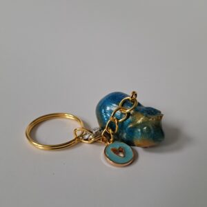Sleutelhanger blauw/goud kruin