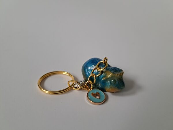 Sleutelhanger blauw/goud kruin