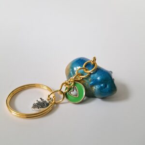 Sleutelhanger cavia blauw/goud