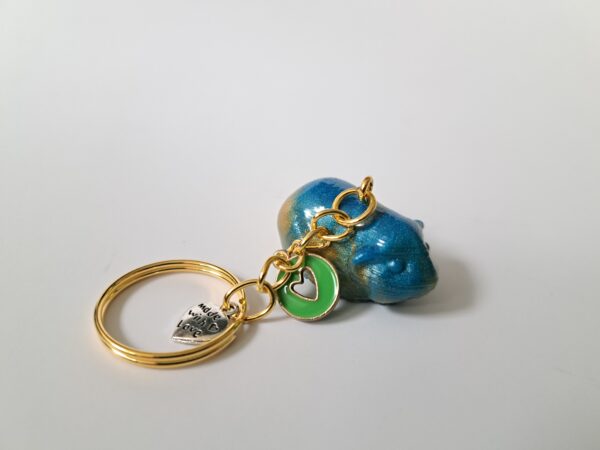 Sleutelhanger cavia blauw/goud