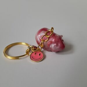 Sleutelhanger cavia roze/zilver