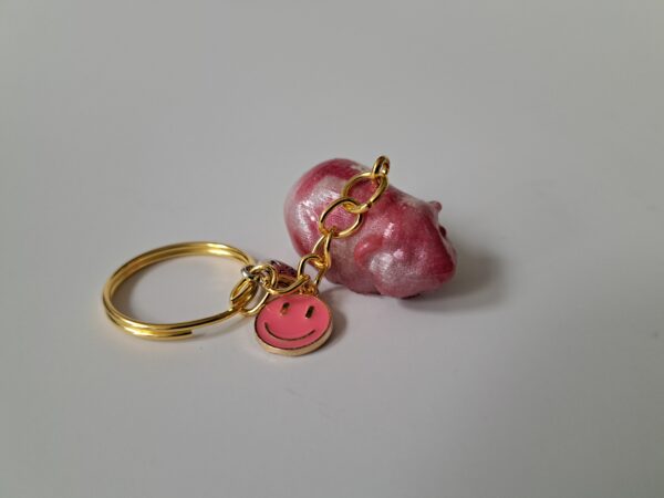 Sleutelhanger cavia roze/zilver