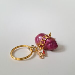 Sleutelhanger cavia roze/goud