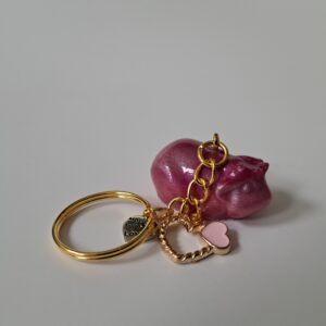 Sleutelhanger cavia roze kruin